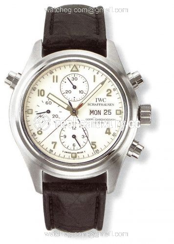 IWC Pilot's Watch Doppelchronograph Platinum / White / English / Strap IW3711-23