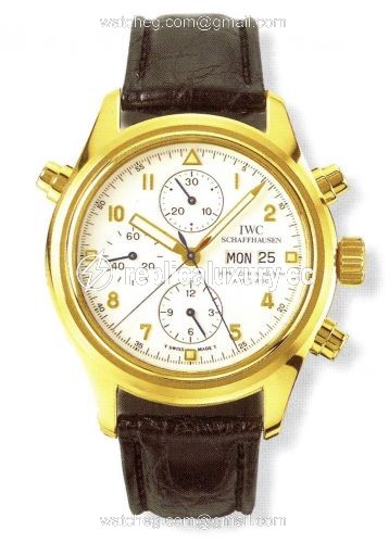 IWC Pilot's Watch Doppelchronograph Yellow Gold / White / English IW3713-11