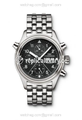 IWC Pilot's Watch Doppelchronograph Stainless Steel / Black / English / Bracelet IW3713-19
