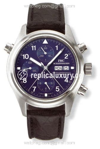 IWC Pilot's Watch Doppelchronograph Platinum / Blue / English IW3713-23