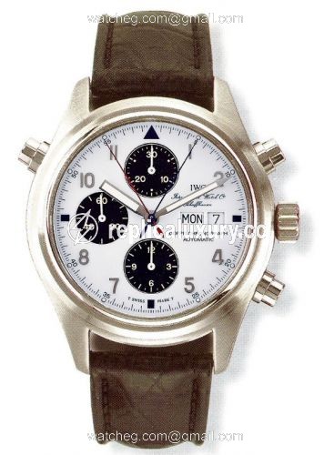 IWC Pilot's Watch Doppelchronograph Stainless Steel / White / Japan / Strap IW3713-29