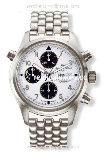 IWC Pilot's Watch Doppelchronograph Stainless Steel / White / Japan / Bracelet IW3713-30