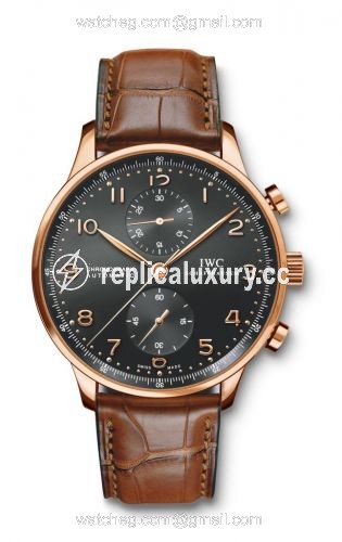 IWC Portuguese Chrono-Automatic Rose Gold / Black IW3714-15