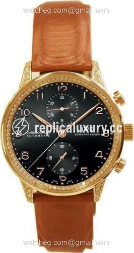 IWC Portugieser Chrono-Automatic Rose Gold / Black / Diamond IW3714-29