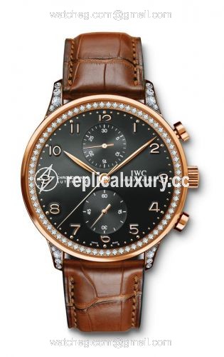 IWC Portuguese Chrono-Automatic Rose Gold / 266 Diamond IW3714-72