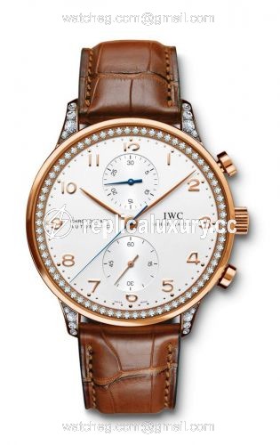 IWC Portuguese Chrono-Automatic Rose Gold / 266 Diamond IW3714-78