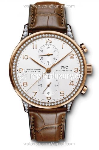 IWC Portugieser Chrono-Automatic Red Gold / Silver / Diamond IW3714-85