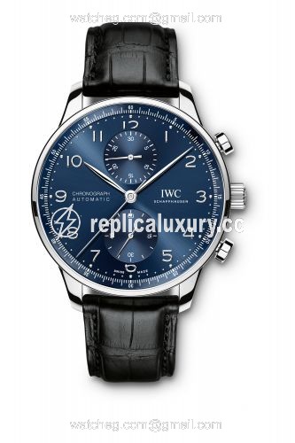 IWC Portuguese Chrono-Automatic Stainless Steel / Blue IW3714-91