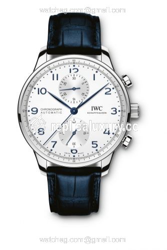 IWC Portugieser Chronograph Stainless Steel / Silver - Blue IW3716-05