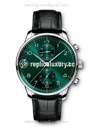 IWC Portugieser Chronograph Stainless Steel / Green IW3716-15