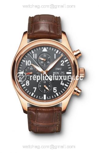 IWC Pilot's Watch Chronograph Rose Gold / Black / Strap IW3717-13
