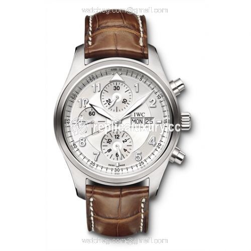 IWC Pilot's Watch Spitfire Chronograph Stainless Steel / Silver / Strap IW3717-02