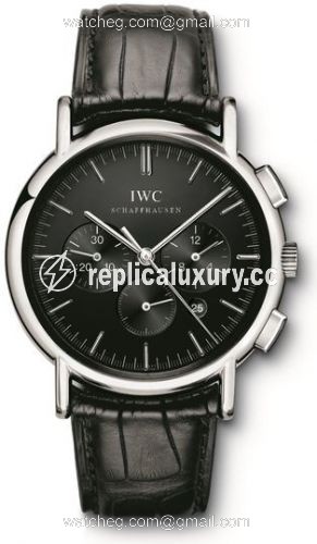 IWC Portofino Chronograph MecaQuartz Stainless Steel / Black IW3724-04