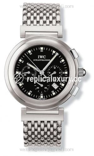 IWC Da Vinci SL Chronograph MecaQuartz Stainless Steel Brushed / Black / Bracelet IW3728-05