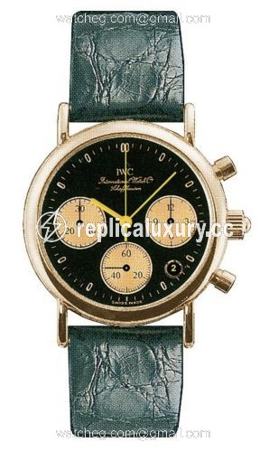 IWC Portofino Lady Chronograph MecaQuartz Rose Gold / Black / Alligator IW3730-01
