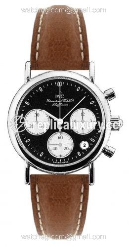 IWC Portofino Lady Chronograph MecaQuartz Stainless Steel / Black / Calf IW3730-05