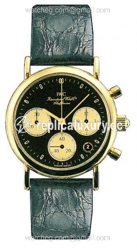 IWC Portofino Lady Chronograph MecaQuartz Yellow Gold / Black / Alligator IW3730-07