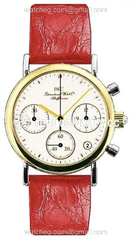 IWC Portofino Lady Chronograph MecaQuartz Stainless Steel / Yellow Gold / White / Alligator IW3730-12