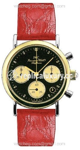 IWC Portofino Lady Chronograph MecaQuartz Stainless Steel / Yellow Gold / Black / Alligator IW3730-13