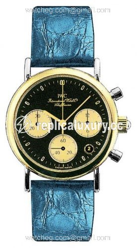 IWC Portofino Lady Chronograph MecaQuartz Stainless Steel / Yellow Gold / Black / Alligator IW3730-15