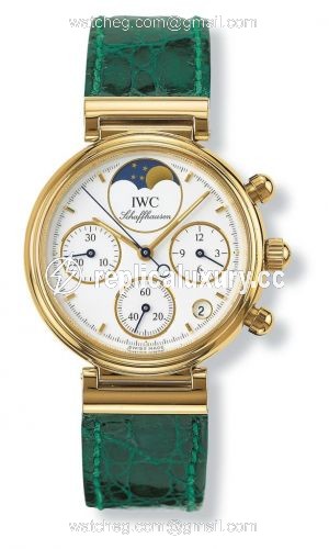 IWC Kleine Da Vinci Yellow Gold / White / Green Croco IW3736-02