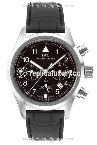 IWC Pilot's Watch Chronograph Mecaquartz Stainless Steel / Black / Strap IW3741-01