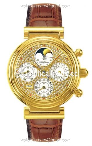 IWC Da Vinci Perpetual Yellow Gold / Paved / German IW3750-15