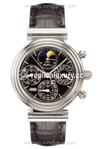 IWC Da Vinci Perpetual Stainless Steel / Black / Italian IW3750-29