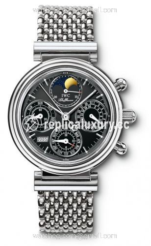 IWC Da Vinci Perpetual Stainless Steel / Black / German / Bracelet IW3750-32