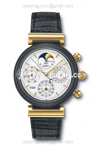IWC Da Vinci Perpetual Black Ceramic / Yellow Gold / White / Italian IW3755-02