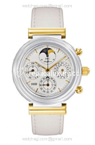 IWC Da Vinci Perpetual White Ceramic / Yellow Gold / White / French IW3755-08