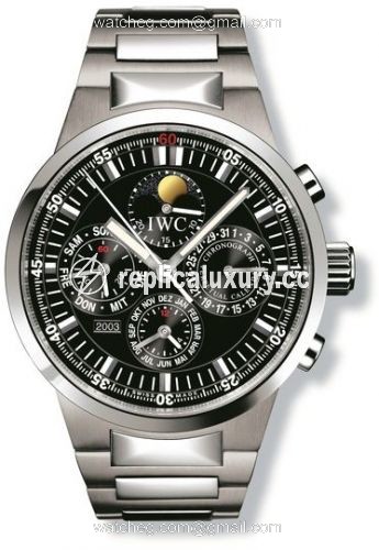 IWC GST Perpetual Calendar Stainless Steel / Black / French IW3756-16