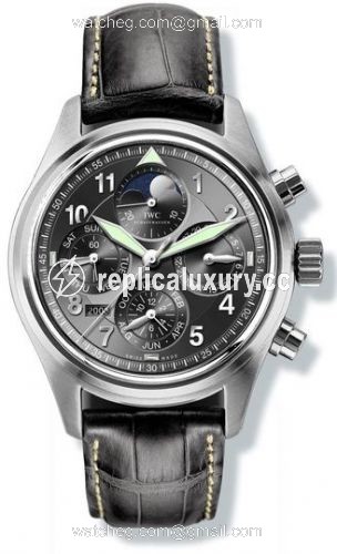 IWC Pilot's Watch Spitfire Chronograph Perpetual Calendar Stainless Steel / Black / Sincere IW3757-03