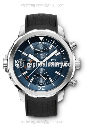 IWC Aquatimer Chronograph Stainless Steel / Blue / Rubber / Edition Expedition Jacques-Yves Cousteau 2014 IW3768-05
