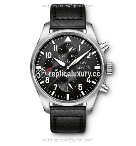 IWC Pilot's Watch Chronograph Stainless Steel / Black / Strap IW3777-09
