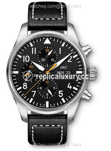 IWC Pilot's Watch Chronograph Stainless Steel / Black / Staffel 11 IW3777-27