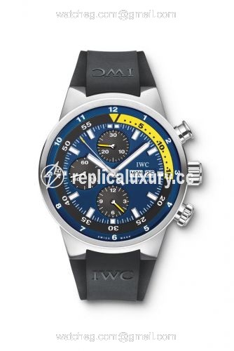 IWC Aquatimer Chronograph Stainless Steel / Blue / Rubber / Tribute to Calypso IW3782-03