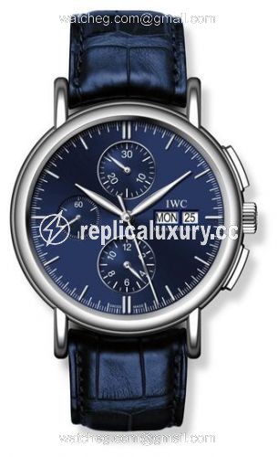 IWC Portofino Chronograph White Gold / Blue IW3783-04