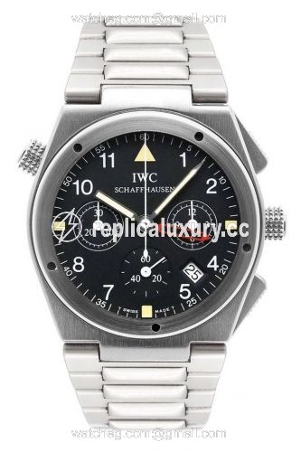IWC Ingenieur Mecaquartz Chronograph Alarm Stainless Steel / Black / Bracelet IW3805-01