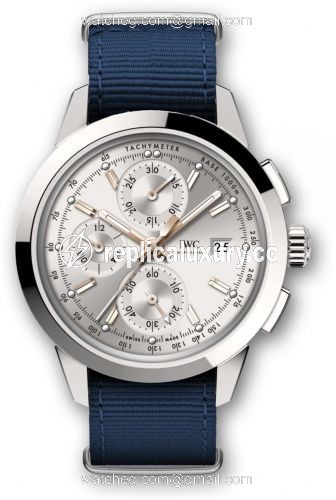 IWC Ingenieur Chronograph Custom Stainless Steel / Silver-Gold / NATO IW3808-AN