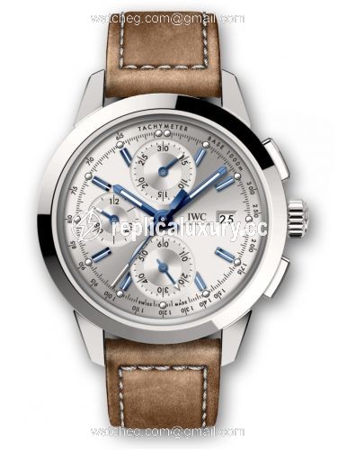 IWC Ingenieur Chronograph Custom Stainless Steel / Silver-Blue / Calf IW3808-AQ