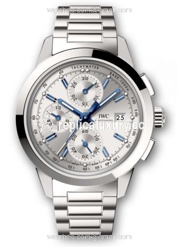 IWC Ingenieur Chronograph Custom Stainless Steel / Silver-Blue / Bracelet IW3808-AS