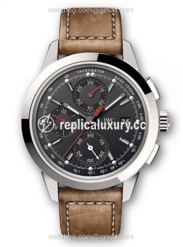 IWC Ingenieur Chronograph Custom Stainless Steel / Black-Red / Calf IW3808-BK