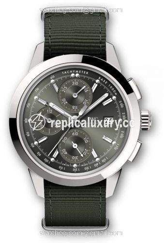 IWC Ingenieur Chronograph Custom Stainless Steel / Green-Rhodium / NATO IW3808-BS