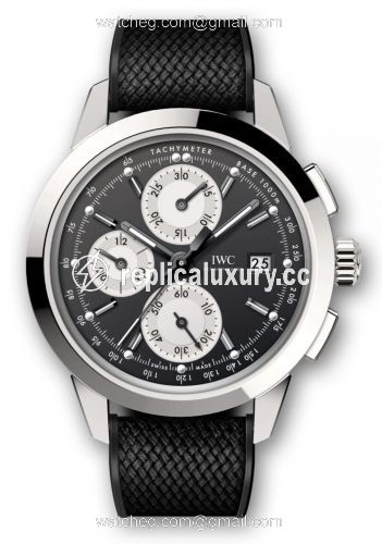 IWC Ingenieur Chronograph Custom Stainless Steel / Black-Silver-Black / Rubber IW3808-BW