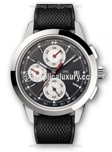 IWC Ingenieur Chronograph Custom Stainless Steel / Black-Silver-Red / Rubber IW3808-CB