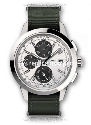 IWC Ingenieur Chronograph Custom Stainless Steel / Silver-Black-Black / NATO IW3808-CI