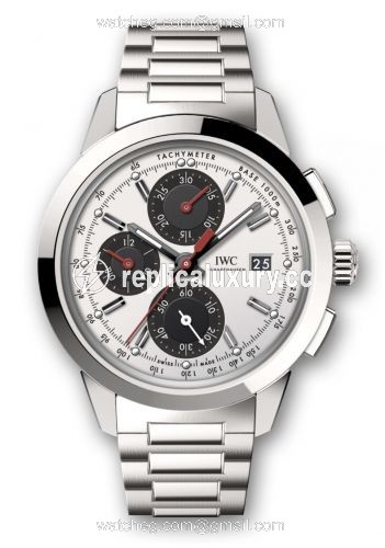 IWC Ingenieur Chronograph Custom Stainless Steel / Silver-Black-Red / Bracelet IW3808-CO