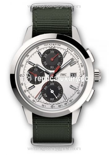 IWC Ingenieur Chronograph Custom Stainless Steel / Silver-Black-Red / NATO IW3808-CP