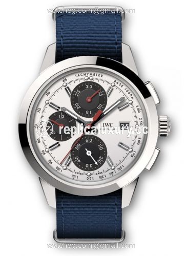 IWC Ingenieur Chronograph Custom Stainless Steel / Silver-Black-Red / NATO IW3808-CQ